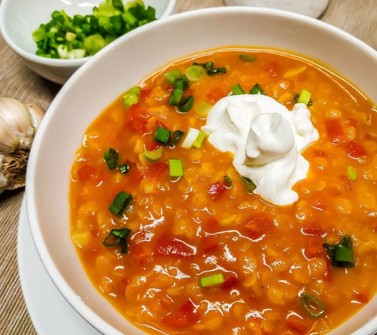 Суп из красной чечевицы с курицей